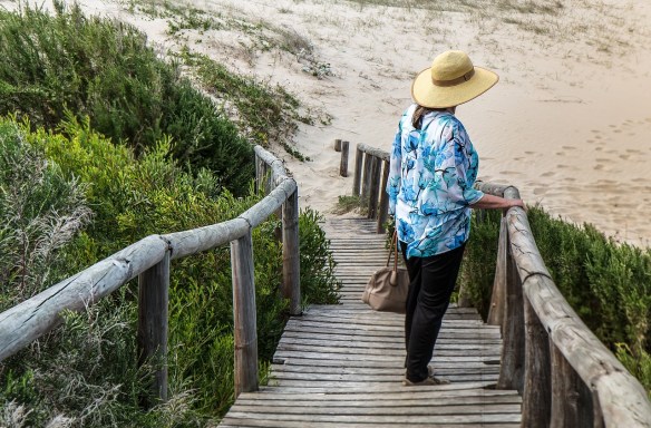 Woman alone at the beach